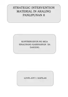 Cover of STRATEGIC INTERVENTION MATERIAL IN ARALING PANLIPUNAN 8: KONTRIBUSYON NG MGA SINAUNANG KABIHASNAN SA DAIGDIG