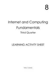 Cover of INTERNET AND COMPUTING FUNDAMENTALS 8, THIRD QUARTER:LEARNING ACTIVITY SHEET