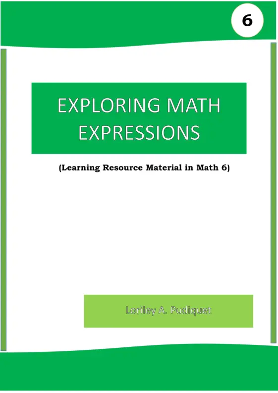Cover of Exploring Math Expressions (Learning Resource Material in Math 6)
