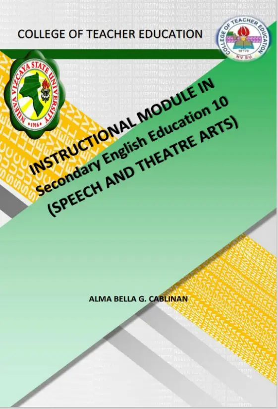 Cover of Instructional Module in Secondary English 10 (Speech and Theatre Arts)