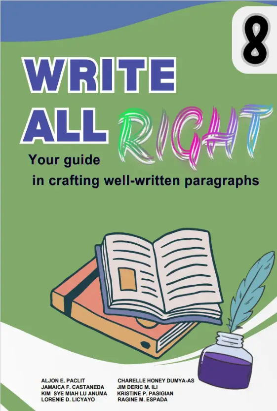 Cover of WRITE ALL RIGHT 8 : Your Guide in Crafting Well-Written Paragraphs
