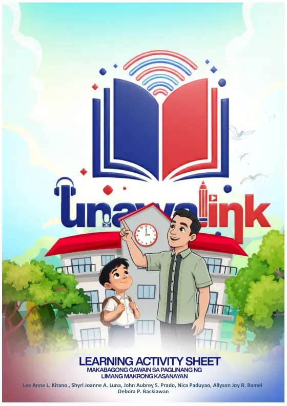 Cover of UNAWALINK - Learning Activity Sheet (Makabagong Gawain sa Paglinang ng Limang Makrong Kasanayan)